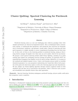 Cluster Quilting: Spectral Clustering for Patchwork Learning