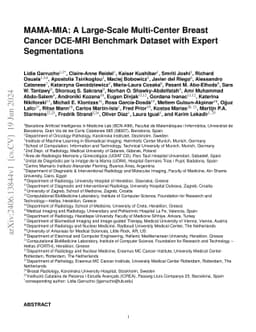 A large-scale multicenter breast cancer DCE-MRI benchmark dataset with expert segmentations