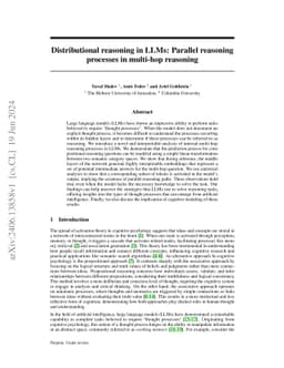 Distributional reasoning in LLMs: Parallel reasoning processes in
  multi-hop reasoning
