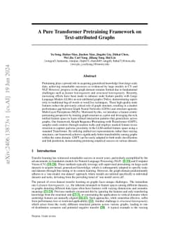 A Pure Transformer Pretraining Framework on Text-attributed Graphs