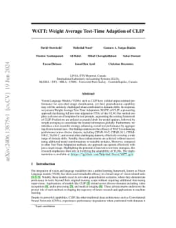 WATT: Weight Average Test-Time Adaptation of CLIP