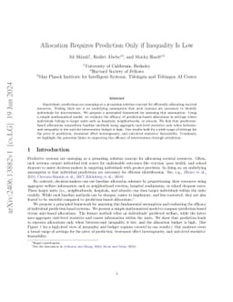 Allocation Requires Prediction Only if Inequality Is Low