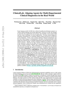 ClinicalLab: Aligning Agents for Multi-Departmental Clinical Diagnostics
  in the Real World