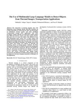 The Use of Multimodal Large Language Models to Detect Objects from
  Thermal Images: Transportation Applications