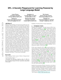SPL: A Socratic Playground for Learning Powered by Large Language Model