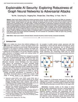 Explainable AI Security: Exploring Robustness of Graph Neural Networks
  to Adversarial Attacks