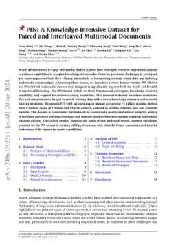 PIN: A Knowledge-Intensive Dataset for Paired and Interleaved Multimodal
  Documents