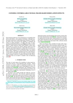 CONMOD: Controllable Neural Frame-based Modulation Effects
