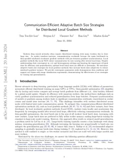 Communication-Efficient Adaptive Batch Size Strategies for Distributed
  Local Gradient Methods