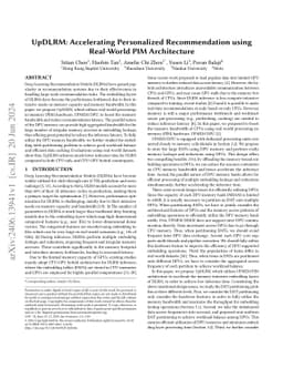 UpDLRM: Accelerating Personalized Recommendation using Real-World PIM
  Architecture