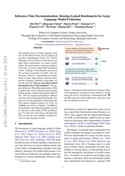Inference-Time Decontamination: Reusing Leaked Benchmarks for Large
  Language Model Evaluation