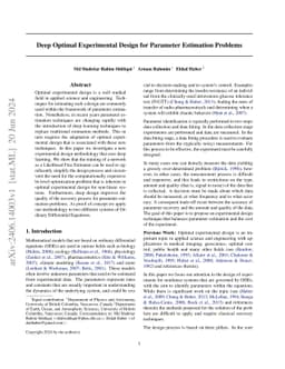 Deep Optimal Experimental Design for Parameter Estimation Problems