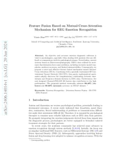 Feature Fusion Based on Mutual-Cross-Attention Mechanism for EEG Emotion
  Recognition