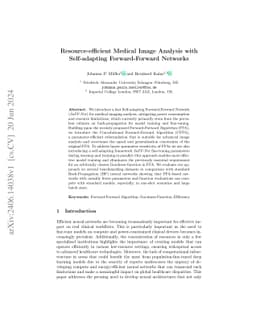 Resource-efficient Medical Image Analysis with Self-adapting
  Forward-Forward Networks