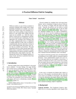 A Practical Diffusion Path for Sampling