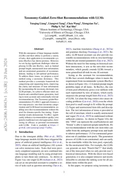 Taxonomy-Guided Zero-Shot Recommendations with LLMs