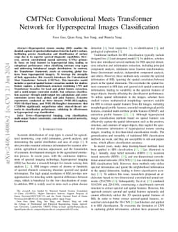 CMTNet: Convolutional Meets Transformer Network for Hyperspectral Images Classification