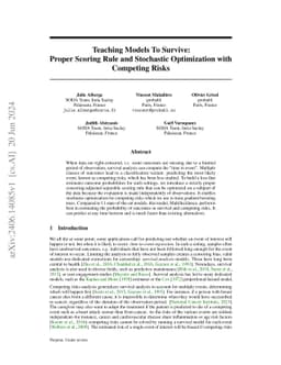 Teaching Models To Survive: Proper Scoring Rule and Stochastic
  Optimization with Competing Risks