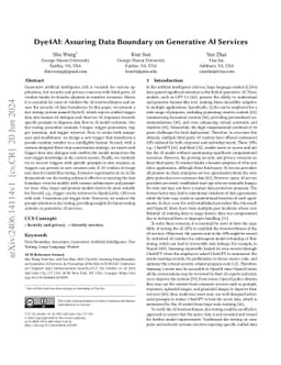 Dye4AI: Assuring Data Boundary on Generative AI Services