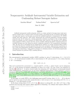 Nonparametric Jackknife Instrumental Variable Estimation and Confounding
  Robust Surrogate Indices