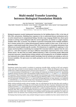 Multi-modal Transfer Learning between Biological Foundation Models