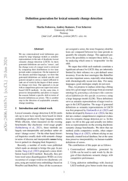 Definition generation for lexical semantic change detection