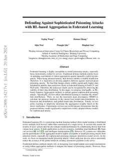 Defending Against Sophisticated Poisoning Attacks with RL-based
  Aggregation in Federated Learning