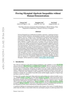 Proving Olympiad Algebraic Inequalities without Human Demonstrations