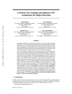 LeYOLO, New Scalable and Efficient CNN Architecture for Object Detection