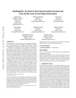 DuMapNet: An End-to-End Vectorization System for City-Scale Lane-Level
  Map Generation