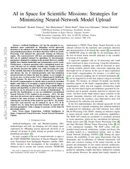AI in Space for Scientific Missions: Strategies for Minimizing
  Neural-Network Model Upload