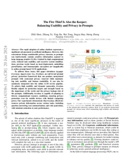The Fire Thief Is Also the Keeper: Balancing Usability and Privacy in
  Prompts