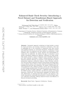 Enhanced Bank Check Security: Introducing a Novel Dataset and
  Transformer-Based Approach for Detection and Verification