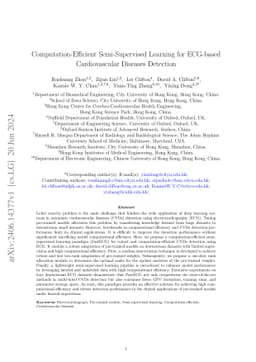 Computation-Efficient Semi-Supervised Learning for ECG-based
  Cardiovascular Diseases Detection