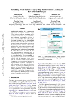 Rewarding What Matters: Step-by-Step Reinforcement Learning for
  Task-Oriented Dialogue