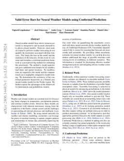 Valid Error Bars for Neural Weather Models using Conformal Prediction
