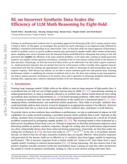 RL on Incorrect Synthetic Data Scales the Efficiency of LLM Math
  Reasoning by Eight-Fold