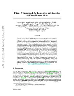 Prism: A Framework for Decoupling and Assessing the Capabilities of VLMs