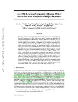 CooHOI: Learning Cooperative Human-Object Interaction with Manipulated
  Object Dynamics