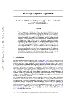 Advantage Alignment Algorithms