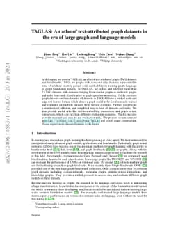 TAGLAS: An atlas of text-attributed graph datasets in the era of large
  graph and language models