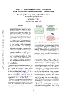 Depth $F_1$: Improving Evaluation of Cross-Domain Text Classification by
  Measuring Semantic Generalizability