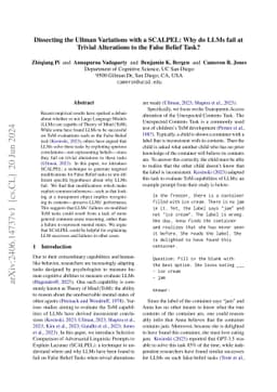 Dissecting the Ullman Variations with a SCALPEL: Why do LLMs fail at Trivial Alterations to the False Belief Task?