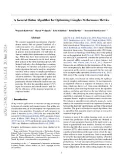 A General Online Algorithm for Optimizing Complex Performance Metrics