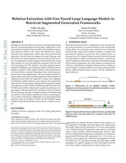 Relation Extraction with Fine-Tuned Large Language Models in Retrieval
  Augmented Generation Frameworks