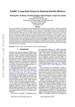 SciDMT: A Large-Scale Corpus for Detecting Scientific Mentions