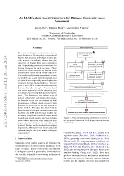 An LLM Feature-based Framework for Dialogue Constructiveness Assessment