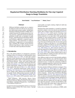 Regularized Distribution Matching Distillation for One-step Unpaired
  Image-to-Image Translation