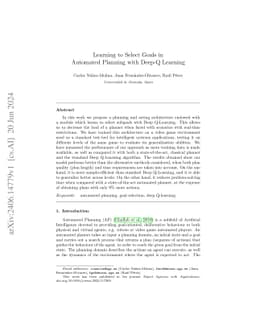 Learning to Select Goals in Automated Planning with Deep-Q Learning