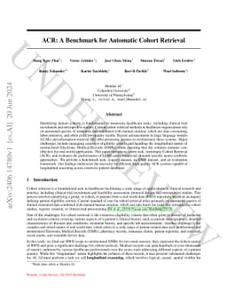 ACR: A Benchmark for Automatic Cohort Retrieval
